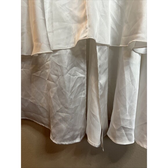 Show Me Your Mumu Reese Ruffle Midi Dress White Chiffon Size Large - Picture 7 of 10